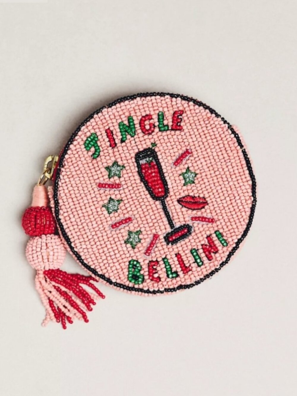 NWT ANTHROPOLOGIE NEPHTHYS BEADED ROUND JINGLE BELLINI COIN PURSE BAG